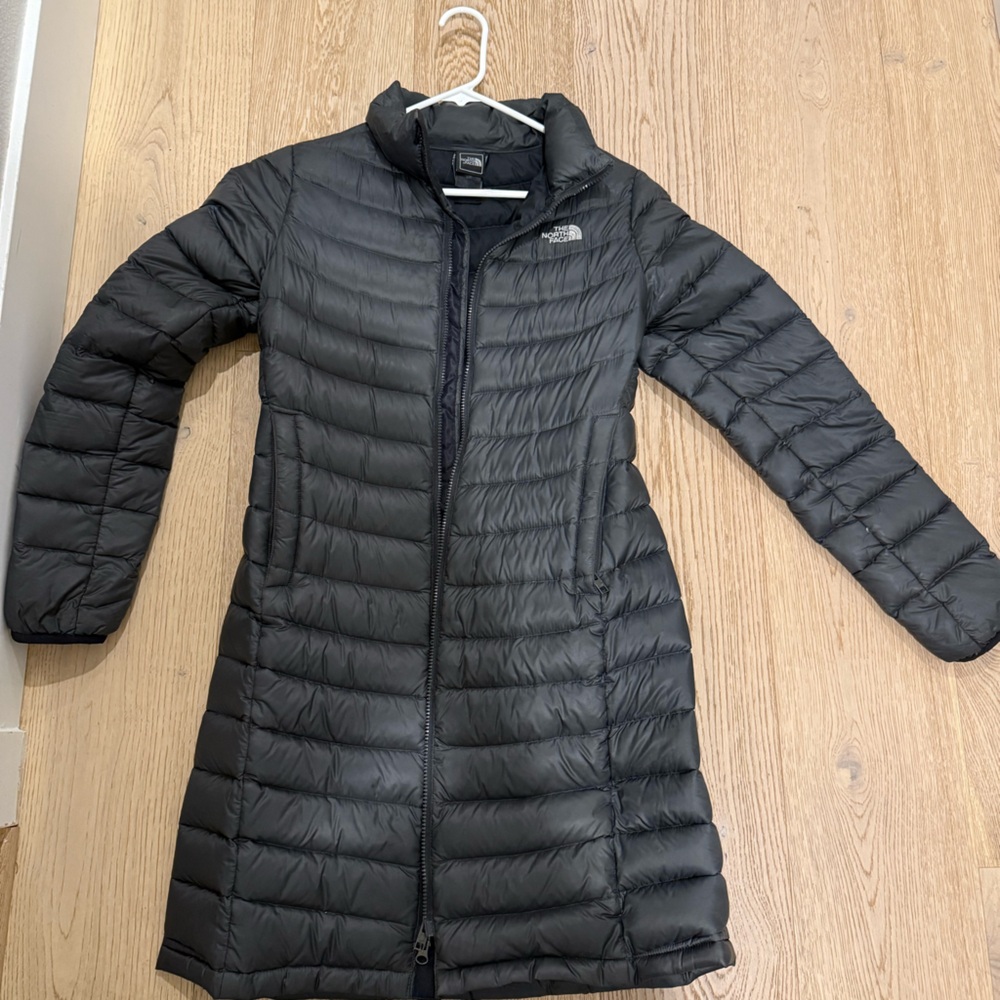 The North Face Charcoal Long Puffer Jacket